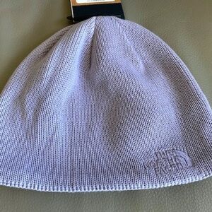 THE NORTH FACE beanie hat sz OS light lavender/grey with fleece lining - NWT